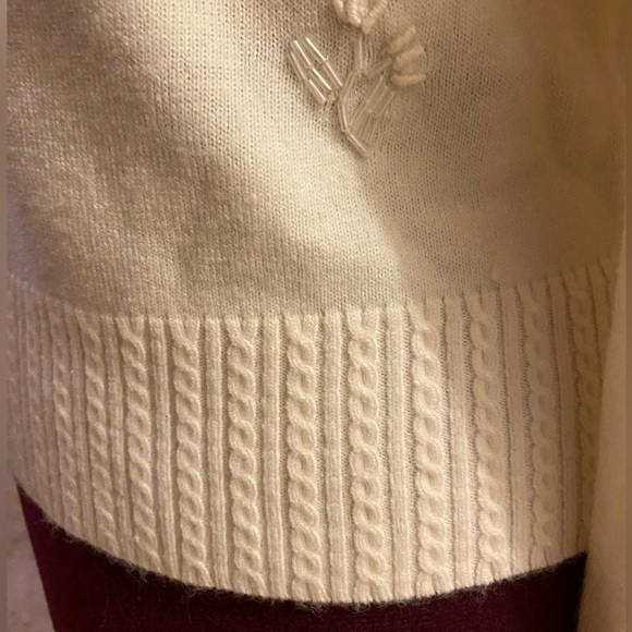 Woman’s sweater with beading and ribbing - Picture 3 of 8